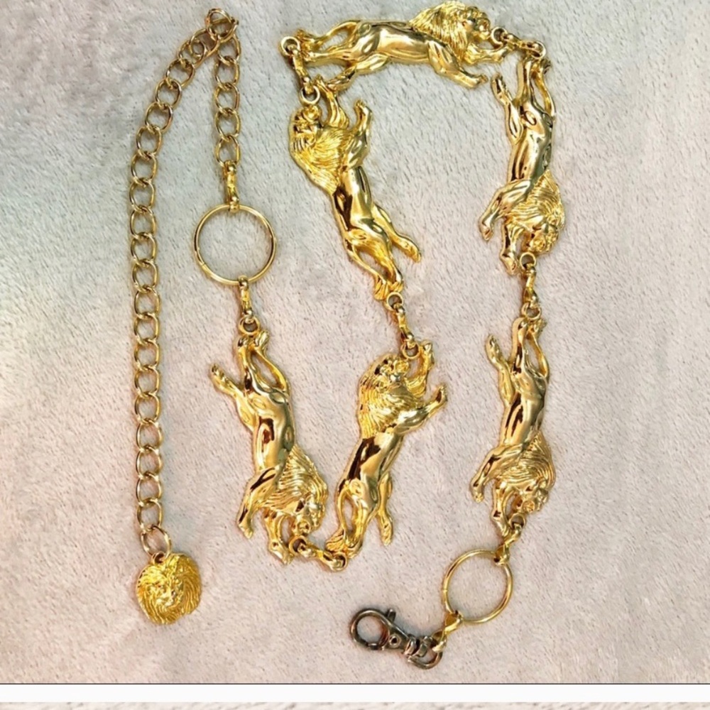 Ann Klein lion gold chain belt